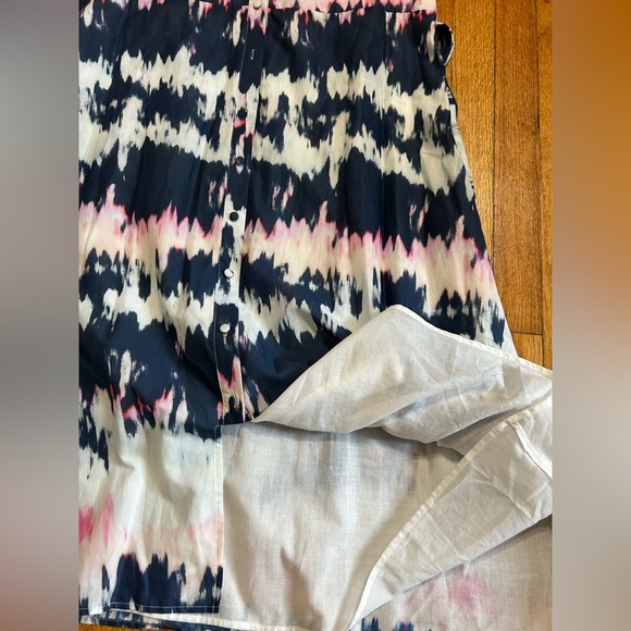 KOKO + MASON Women’s Short Sleeve Paisley Tie Dye Midi Belted Dress Sz L - Picture 10 of 11